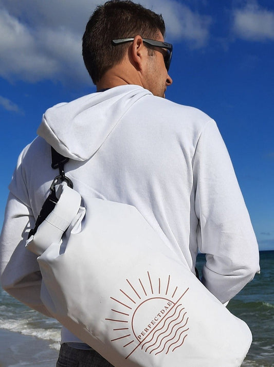 White Lockable Dry Bag – Portable Traveling Bag for Beach, sports, adventure